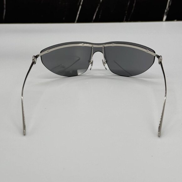 NEW GUCCI WOMEN SHIELD GG1700S 002 SUNGLASSES SILVER GREY GUCCI EYEWEAR - Picture 7 of 11